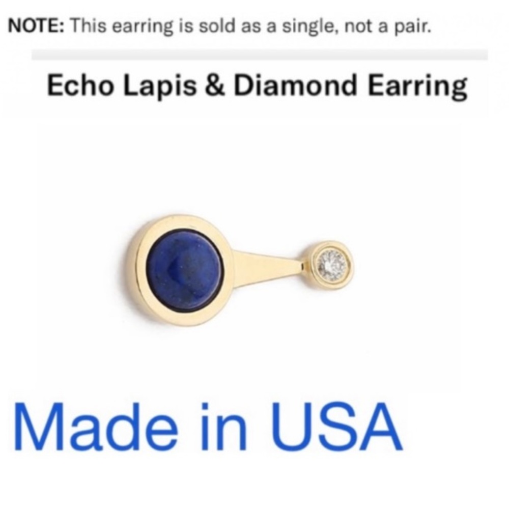 Echo Lapis & Diamond Earring